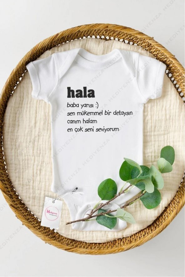 Hala Baba Yarısı Hediyenza Özel Tasarım Bebek Zıbın Pamuklu Çıtçıtlı Body Bebek Hediye ürün görseli 1