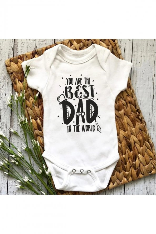 Best Dad Hediyenza Özel Tasarım Bebek Zıbın Pamuklu Çıtçıtlı Body Bebek Hediye ürün görseli 1