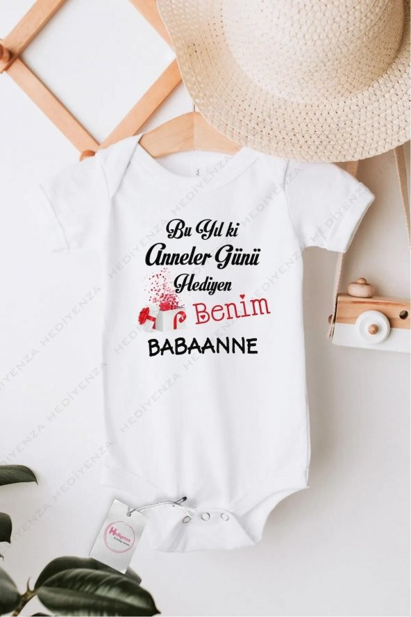 Anneler Günü Hediyen Benim Babaanne Hediyenza Özel Tasarım Bebek Zıbın Pamuklu Çıtçıtlı Body Bebek Hediye ürün görseli 1
