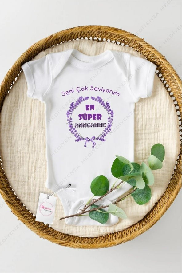 En Süper Anneanne Hediyenza Özel Tasarım Bebek Zıbın Pamuklu Çıtçıtlı Body Bebek Hediye ürün görseli 1
