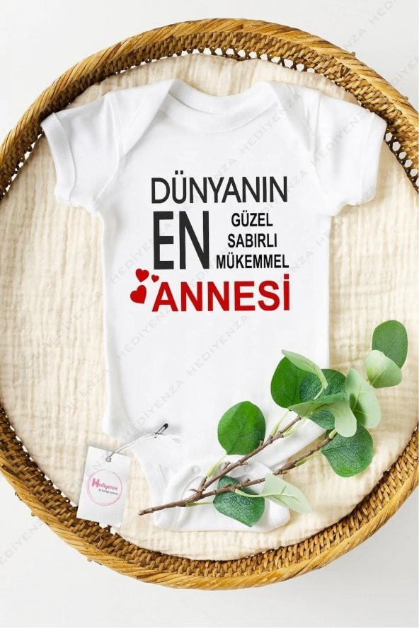 En Annesi Hediyenza Özel Tasarım Bebek Zıbın Pamuklu Çıtçıtlı Body Bebek Hediye ürün görseli 1