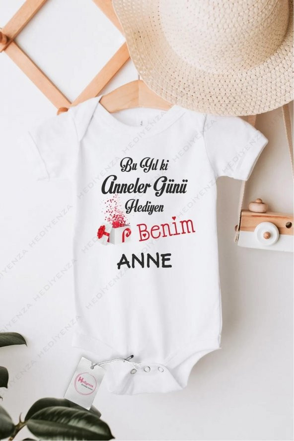 Anneler Günü Hediyen Benim Anne Hediyenza Özel Tasarım Bebek Zıbın Pamuklu Çıtçıtlı Body Bebek Hediye ürün görseli 1
