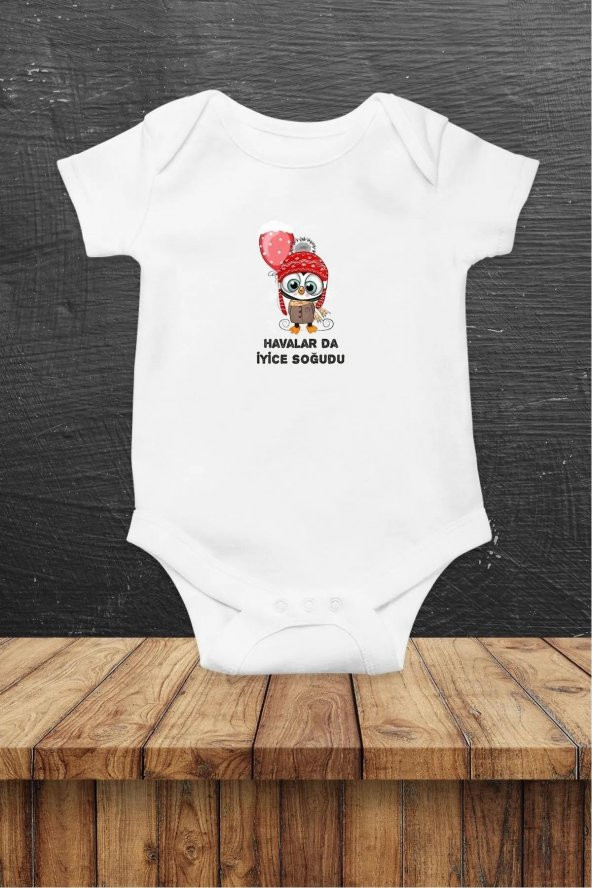 Havalar da İyice Soğudu Hediyenza Özel Tasarım Bebek Zıbın Pamuklu Çıtçıtlı Body Bebek Hediye ürün görseli 1