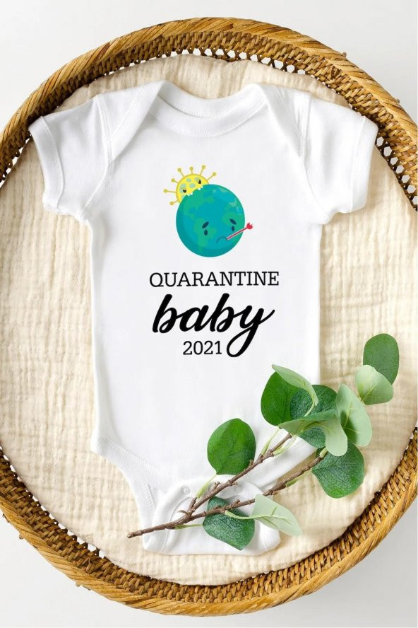 Quarantine Baby Hediyenza Özel Tasarım Bebek Zıbın Pamuklu Çıtçıtlı Body Bebek Hediye ürün görseli 1