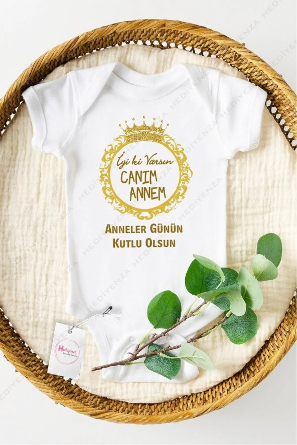 Canım Annem Anneler Günü Hediyenza Özel Tasarım Bebek Zıbın Pamuklu Çıtçıtlı Body Bebek Hediye ürün görseli 1