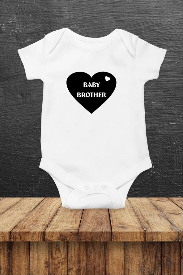 Baby Brother Hediyenza Özel Tasarım Bebek Zıbın Pamuklu Çıtçıtlı Body Bebek Hediye ürün görseli 1