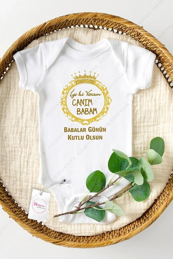 Canım Babam Babalar Günü Hediyenza Özel Tasarım Bebek Zıbın Pamuklu Çıtçıtlı Body Bebek Hediye ürün görseli 1