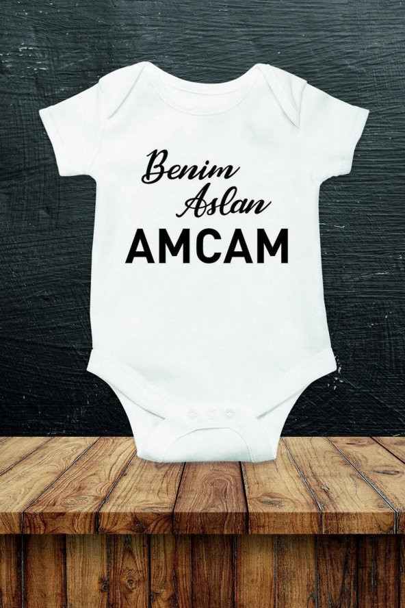 Benim Aslan Amcam Hediyenza Özel Tasarım Bebek Zıbın Pamuklu Çıtçıtlı Body Bebek Hediye ürün görseli 1