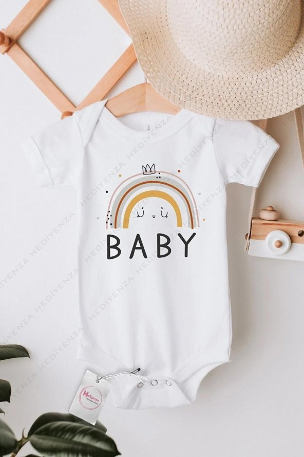 BABY Hediyenza Özel Tasarım Bebek Zıbın Pamuklu Çıtçıtlı Body Bebek Hediye ürün görseli 1