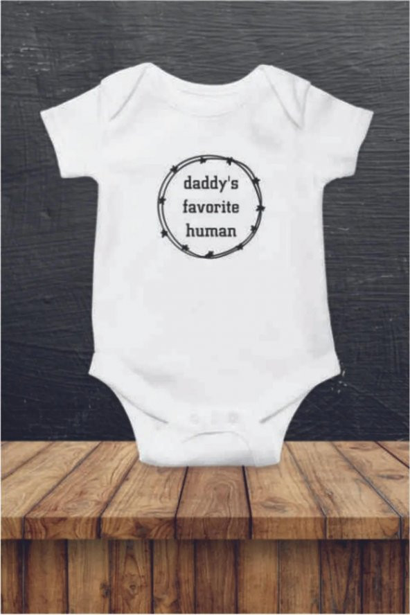 Daddy s Favorite Human Hediyenza Özel Tasarım Bebek Zıbın Pamuklu Çıtçıtlı Body Bebek Hediye ürün görseli 1