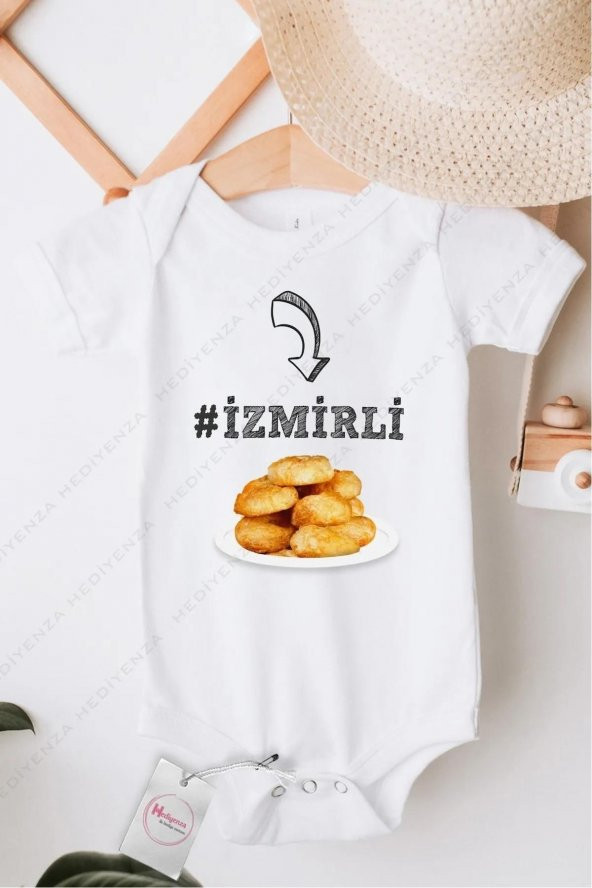 İzmirli Hediyenza Özel Tasarım Bebek Zıbın Pamuklu Çıtçıtlı Body Bebek Hediye ürün görseli 1
