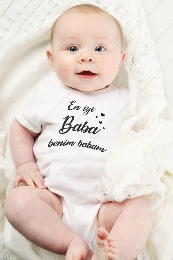 En İyi Baba Benim Babam Hediyenza Özel Tasarım Bebek Zıbın Pamuklu Çıtçıtlı Body Bebek Hediye ürün görseli 1