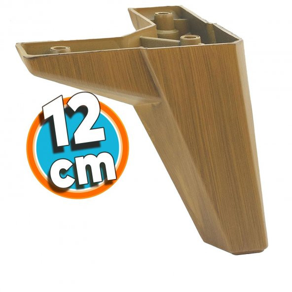 Mobilya Yatak Kanepe Sehpa Çekyat Baza TV Ünitesi Koltuk Ayağı Ahşap Desenli Koyu Ceviz 12 cm Ayak ürün görseli 1