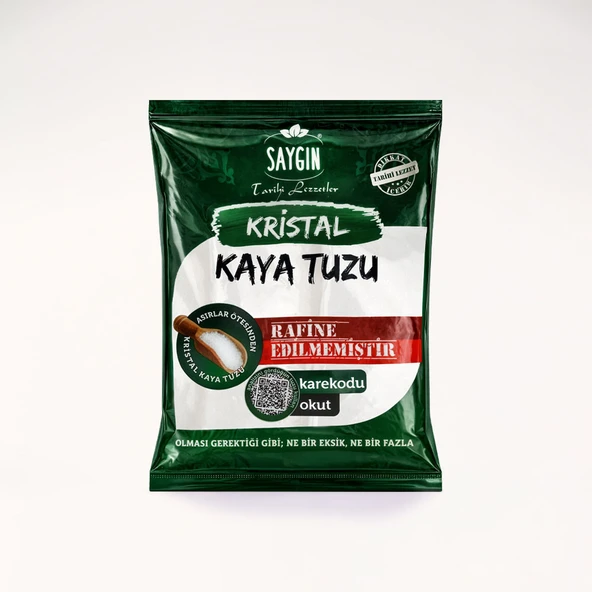 Saygın Tuz Rafine Edilmemiş Doğal Kristal Kaya Tuzu - Sofra Tuzu / İnce Taneli / Paketli 500 gr ürün görseli 1