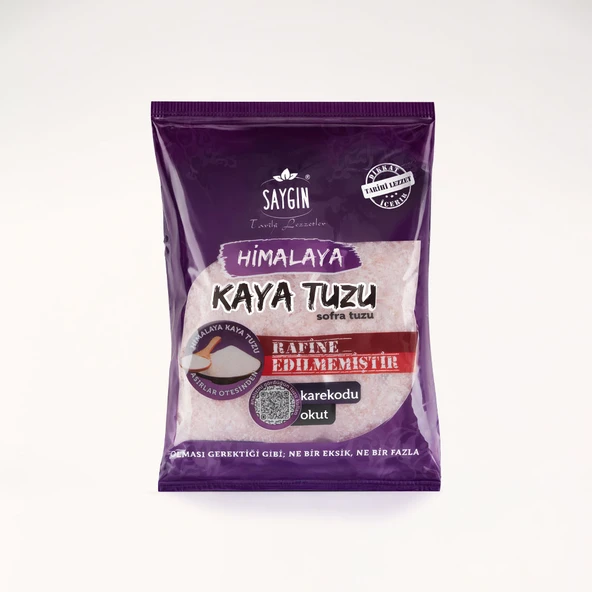 Saygın Tuz Rafine Edilmemiş Doğal Himalaya Kristal Kaya Tuzu - Sofra Tuzu / İnce Taneli / Paketli 500 gr ürün görseli 1