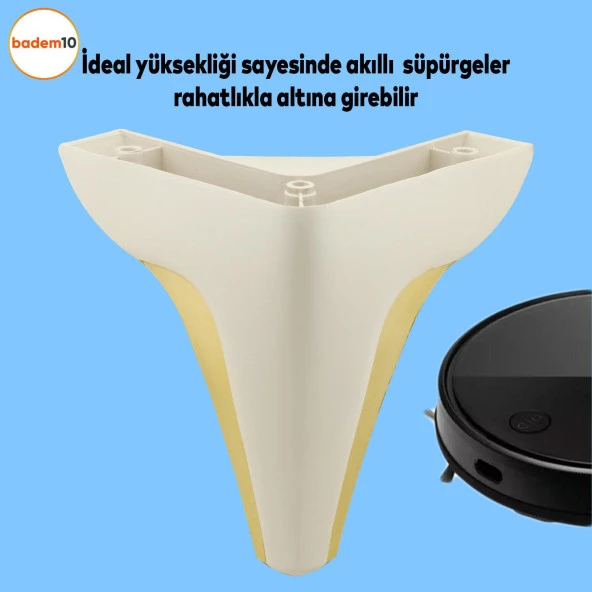 Endülüs Mobilya Kanepe Sehpa TV Ünitesi Baza Koltuk Ayağı Krem Renk 15 cm Ayak ürün görseli 1