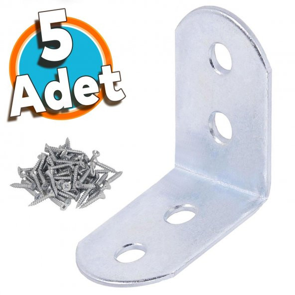 Mobilya Duvar Dolap Köşe Raf Bağlantı Sabitleme L Demir Köşebent Demir Gönye 30x30x17 mm (5 ADET) ürün görseli 1
