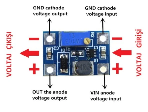 SX1308 DC 2A Voltaj Yükseltici Boost Modül - Resim 2