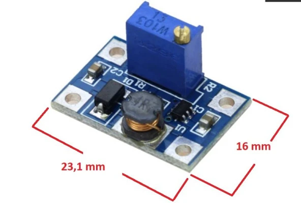 SX1308 DC 2A Voltaj Yükseltici Boost Modül - Resim 3