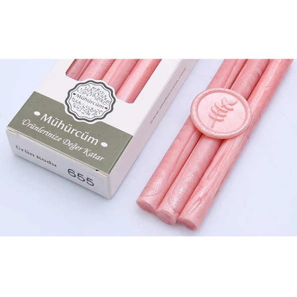 Mühür Mumu Çubuk 11mmx120mm 10 lu Paket Model: 655 SATEN PEMBE ürün görseli 1