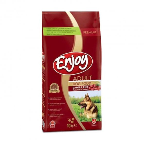 Enjoy Kuzu Etli ve Pirinçli Yetişkin Köpek Maması 10 Kg ürün görseli 1