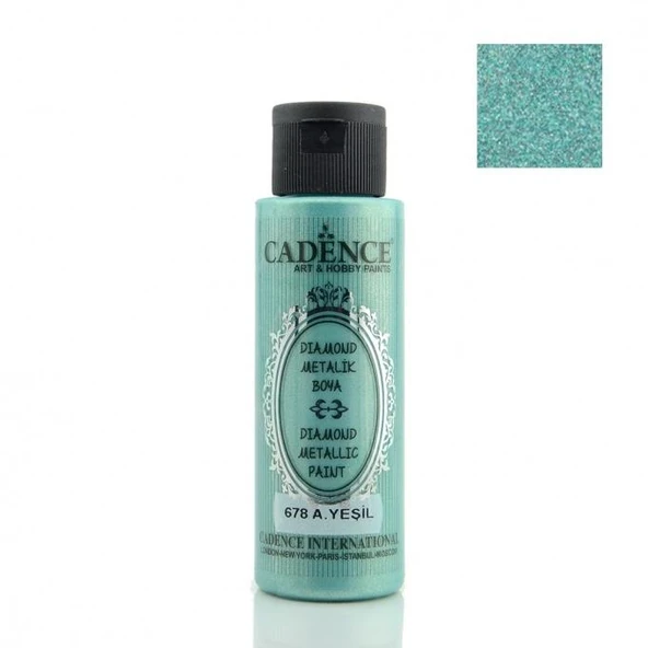 Cadence Diamond Metalik Boya 678 Açık Yeşil 70ML ürün görseli 1