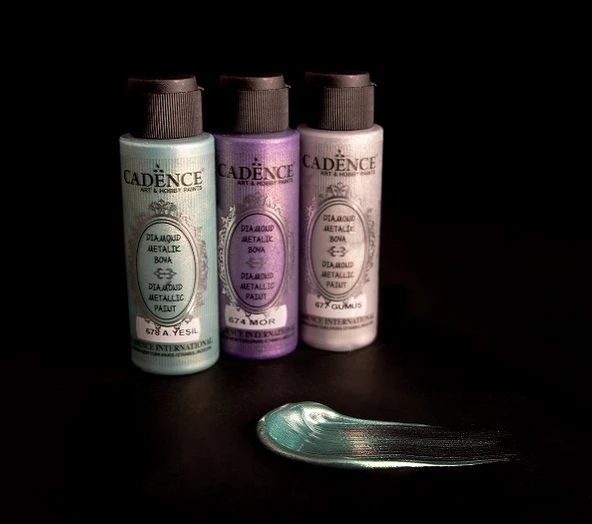 Cadence Diamond Metalik Boya 686 Çimen 70ml - Resim 2
