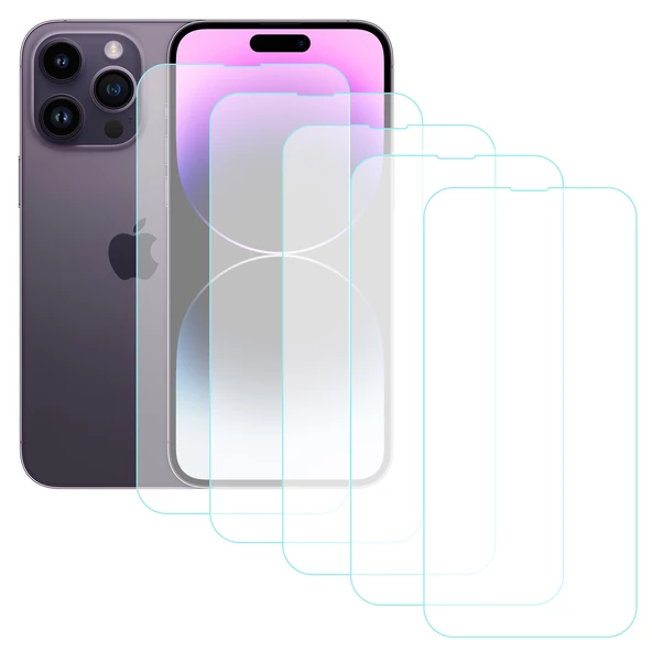 Notech iPhone 14 Pro Max Temperli Cam Ekran Koruyucu 5li Eko Paket ürün görseli 1