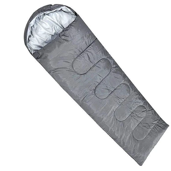 DFT Düz Başlık 190+30cm x75 Gri 5/15 Derece Uyku Tulumu ürün görseli 1