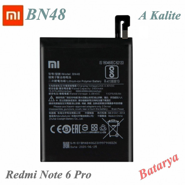 Xiaomi BN48 Batarya Redmi Note 6 Pro Uyumlu Yedek Batarya ürün görseli 1