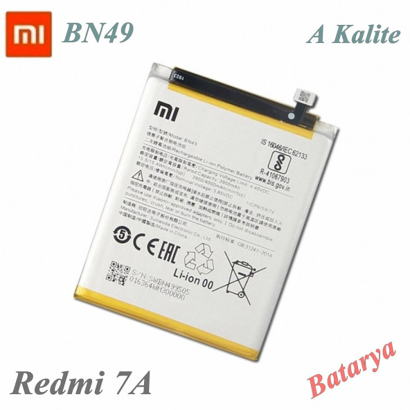 Xiaomi BN49 Batarya Redmi 7A Uyumlu Yedek Batarya ürün görseli 1
