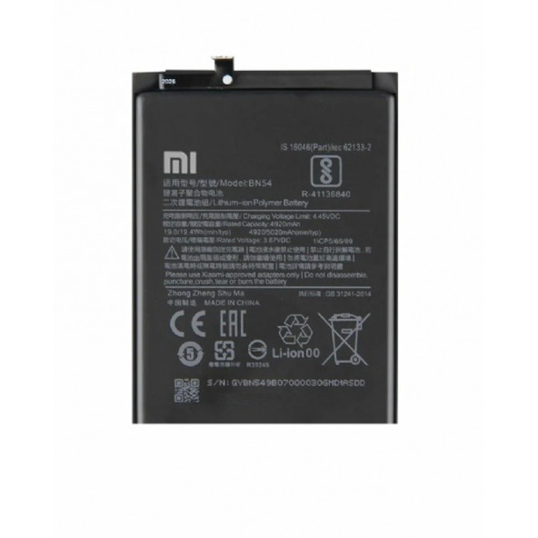 Xiaomi RedMi Note 9 Batarya Xiaomi RedMi 9 BN54 Uyumlu Yedek Batarya ürün görseli 1