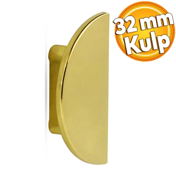 Runnen Mobilya Mutfak Çekmece Dolap Dolabı Kapak Kulpu Kulpları Kulbu Plastik Gold Altın Kulp 32 Mm ürün görseli 1