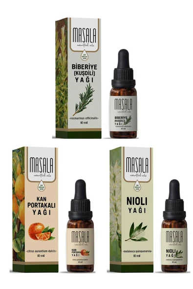 Kan Portakalı Yağı - Biberiye (kuşdili) - Niaouli Yağı 10 ml. x 3 Adet ürün görseli 1