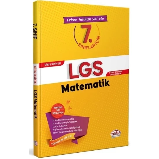 Editör Yayınları 7. Sınıflar İçin Giriş Seviyesi LGS Matematik ürün görseli 1