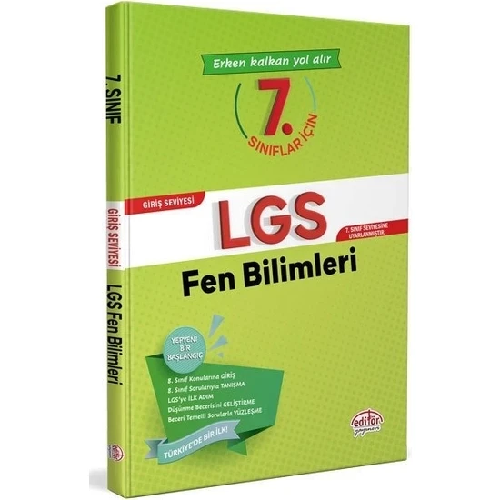 Editör Yayınları 7. Sınıflar İçin Giriş Seviyesi LGS Fen Bilimleri ürün görseli 1