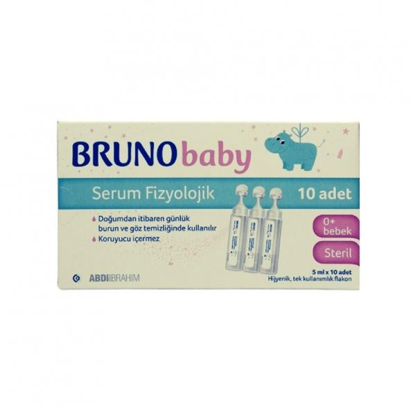 Bruno Baby Serum Fizyolojik 5 Ml X 10 Adet Tek Kullanımlık Flakon ürün görseli 1