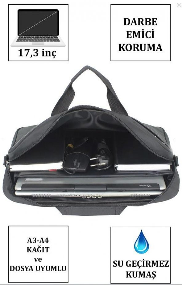 Laptop Çantası 17.3" & 17 Basic Omuz Askılı 8683255011981 - Resim 5