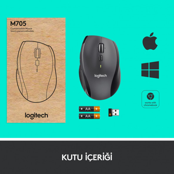 LOGITECH MARATHON M705 MOUSE 910-001949 - Resim 6