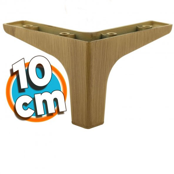 Mobilya Kanepe Sehpa TV Ünitesi Baza Koltuk Ayağı Ahşap Desenli Açık Ceviz Renk 10 cm Ayak ürün görseli 1