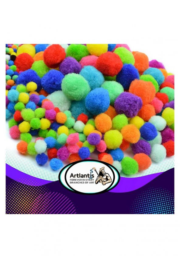 Ponpon 10 mm 20 mm 30 mm 85 li Set 1 Paket Karışık Renk Pon Pon 1 cm 2 cm 3 cm Pompom Elişi Etkinliği Anasınıfı Kreş Okul Öncesi Pom Pom ürün görseli 1
