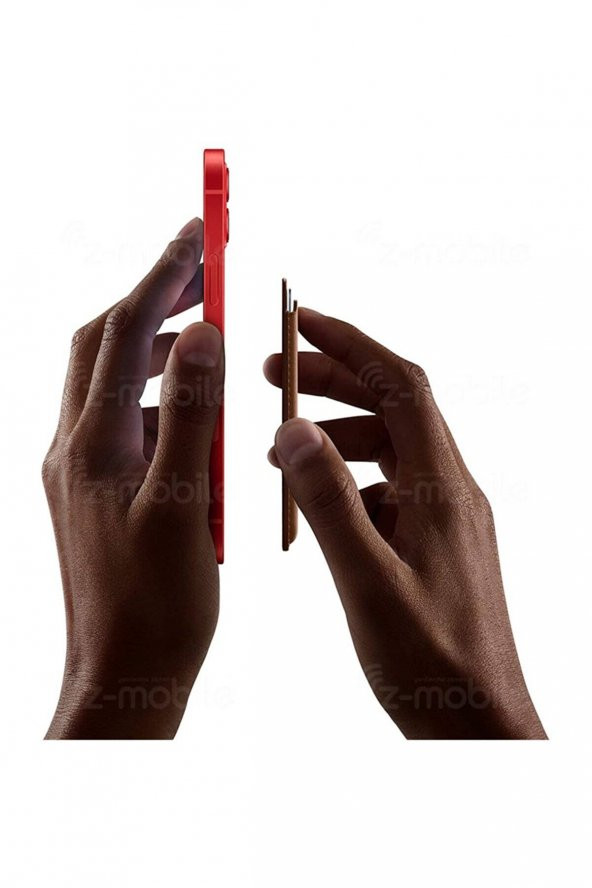 Apple iPhone Manyetik Deri Cüzdan MagSafe Siyah - Resim 2