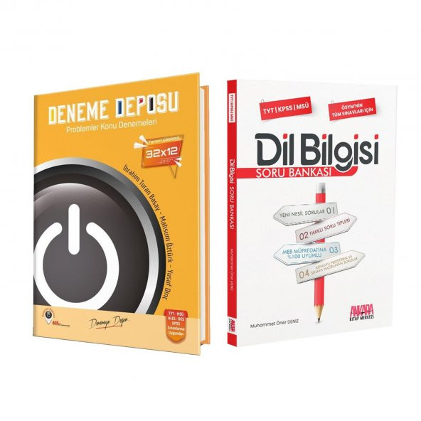 Deneme Deposu TYT Problemler Konu Denemeleri ve AKM Dil Bilgisi Soru Bankası Seti 2 Kitap ürün görseli 1