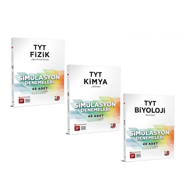 3D Yayınları TYT Fizik Kimya ve Biyoloji Deneme Seti 3 Kitap ürün görseli 1