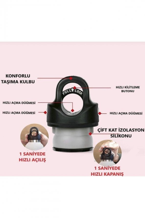 Revomax 16 Oz 473 ml Paslanmaz Çelik Termos Beyaz - Resim 2