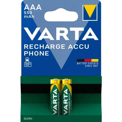 Varta 56663 NI-MH 1.2 Volt 550 Mah HR03 AAA Şarjlı 2'li İnce Kalem Pil ürün görseli 1