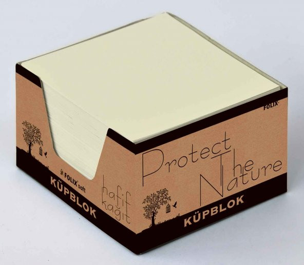 Küp Bloknot Kraft Kutulu - Göz Yormayan Kaliteli Kağıt - 8x8 cm - Ofis ve Ev için Pratik Not Kağıdı ürün görseli 1
