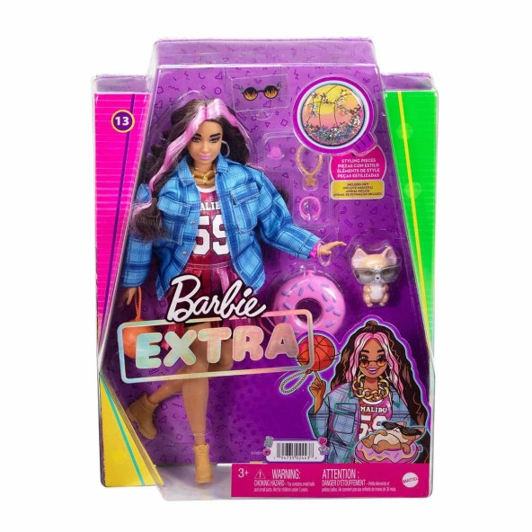 Barbie Extra - Ekose Ceketli Bebek HDJ46 ürün görseli 1