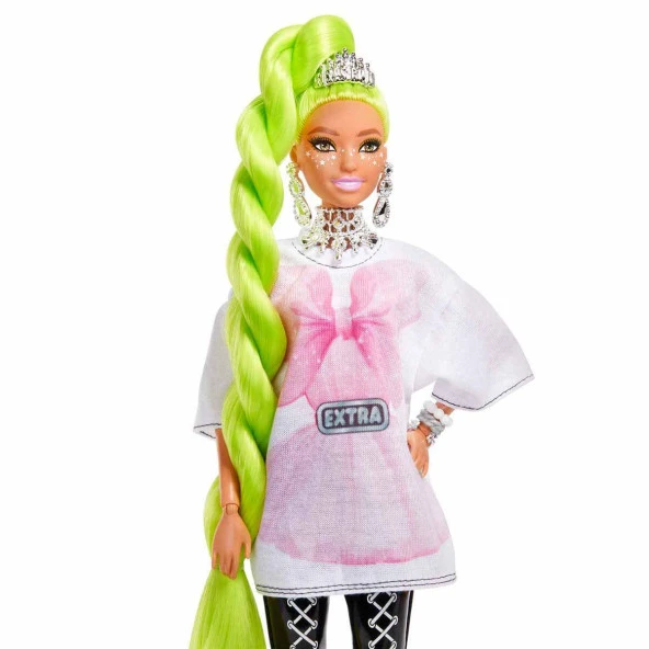 Barbie Extra - Neon Saçlı Bebek HDJ44 - Resim 4