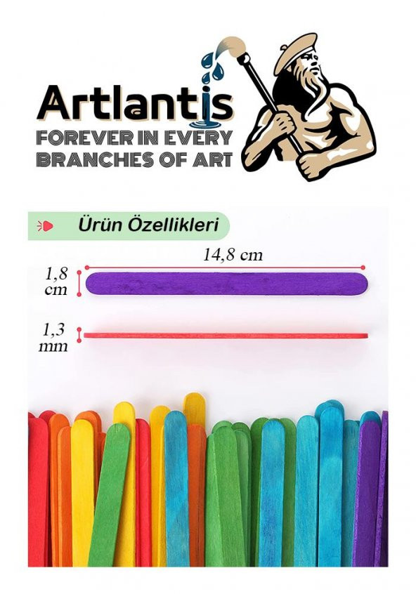 Renkli Dil Çubuğu 200 lü 1 Paket Ahşap Dil Basma Cubugu Abeslang Renkli Doktor Dil Çubuğu Büyük Jumbo ürün görseli 1
